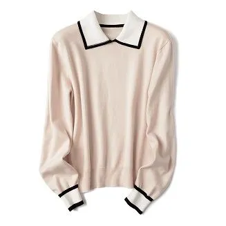 Basic-Polopullover mit Reversstrick